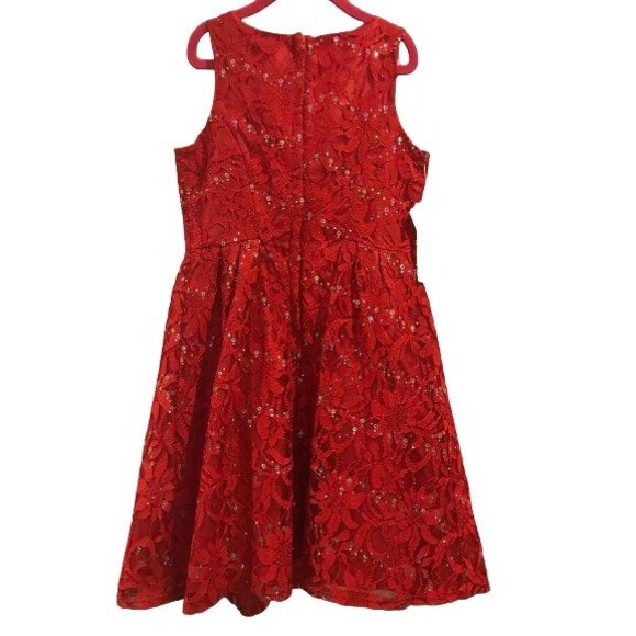 Girl's size 10 Dress My Michelle Red Sleeveless Formal w/ sparkle Fully lined - Picture 2 of 3